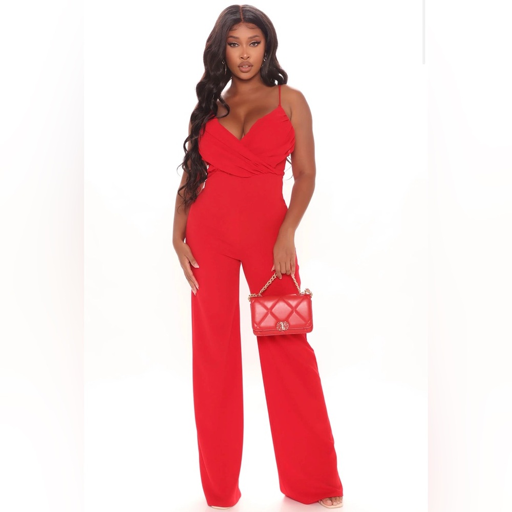 Red jumpsuit, Fashion Nova